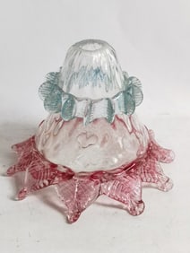 Vintage Murano Italy Pink/Blue Flower Glass Lamp