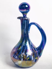 Vintage Gibson Iridescent Art Glass Cruet