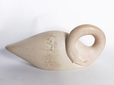 Vintage Kenya Natural Soapstone Carved Swan