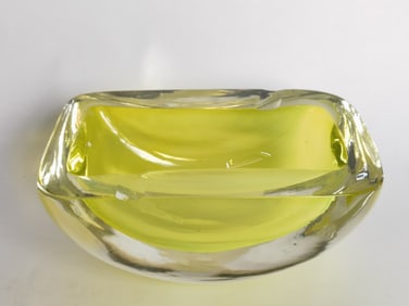 Vintage Murano Italy MCM Flavio Poli Yellow Glass