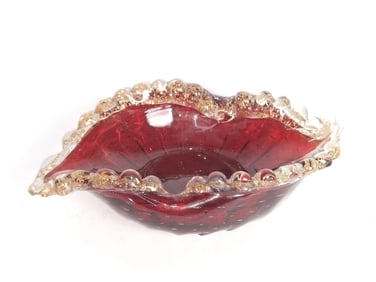 Vintage Murano Italy Barovier & Toso Cordonato d'O