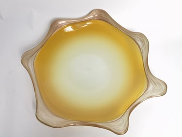 Vintage Murano Italy Aventurina Flecked Biomorphic