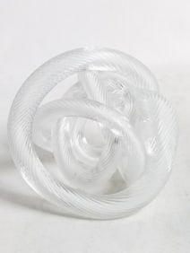 Vintage Murano Italy White Glass Knot Sculpture