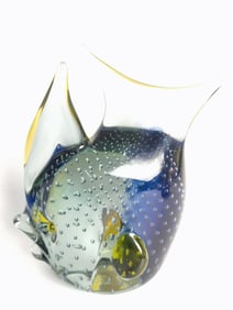 Vintage Icet Murano Italy Bubble Art Glass Fish