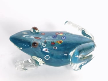 Vintage Murano Italy Millefiori Art Glass Frog