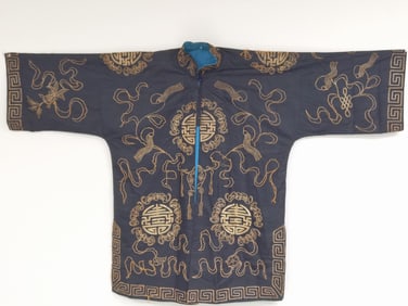 19th C. Chinese Gold Thread Embroidered Daoist Rob