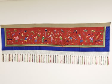 Long Qing Chinese Embroidery on Red Silk