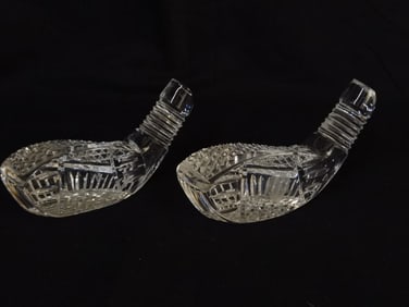 (2) Vintage Waterford Crystal Golf Driver Head Pap