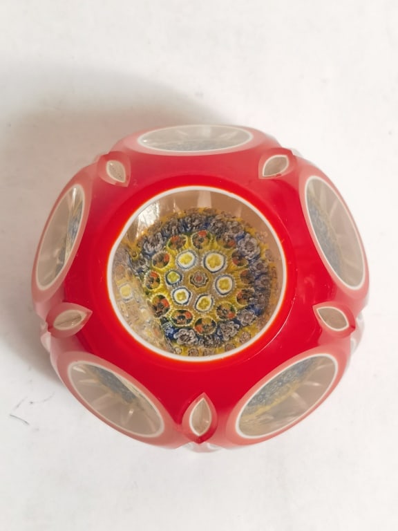 Vintage Murano Italy Double Overlay Millefiori Gla (1 of 7)