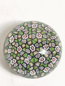Vintage Murano Italy Millefiori Glass Paperweight