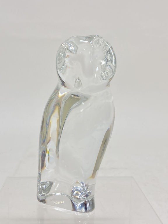 Baccarat France Clear Crystal Owl Paperweight (1 of 5)