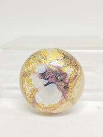 Isle of Weight Gilt Art Glass Paperweight