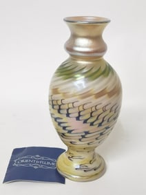 1977 Orient & Flume Iridescent Art Glass Vase