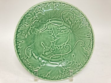Vintage Bordallo Pinheiro Porcelain Vine Leaf Plat