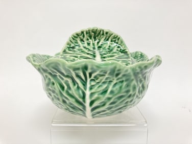 Bordallo Pinheiro Porcelain Green Cabbage Covered