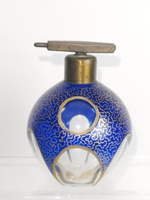 Vintage Gilt Cobalt Blue Glass Diffuser