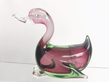 Vintage Murano Italy Amethyst/Green Sommerso Glass