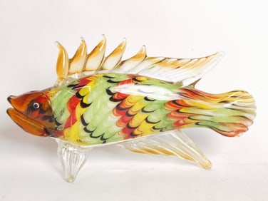 Large Vintage Murano Italy Art Glass Fish