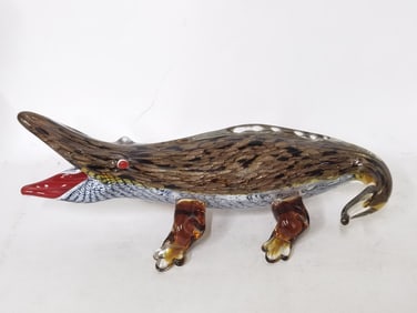 Large Vintage Murano Italy Art Glass Crocodile