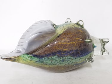 Large Vintage Murano Italy Art Glass Conch Shell