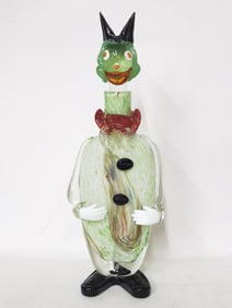 Large Vintage Murano Italy Art Glass Clown Decante