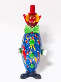 Vintage Murano Italy Splatter Glass Clown