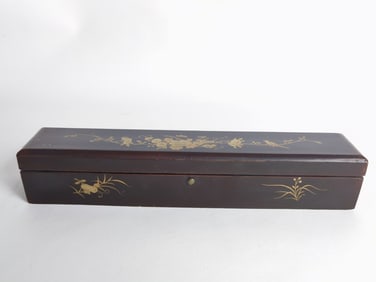 Qing Chinese Gilt Lacquer over Wood Fan Box