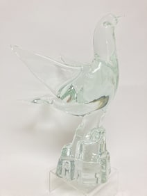 Large Licio Zanetti Mid-Century Murano Glass Dove