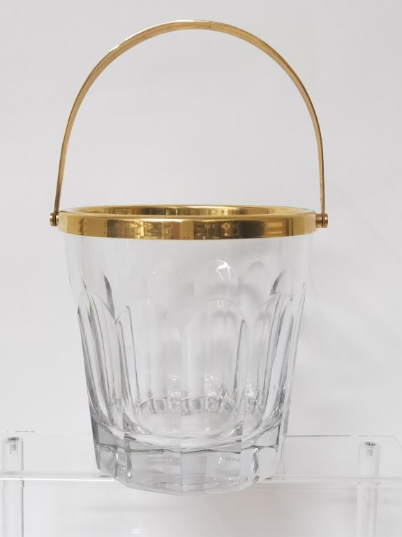 Ralph Lauren "Isabelle" Glass Ice Bucket: Ralph Lauren "Isabelle" Glass Ice Bucket, 7in by 11in