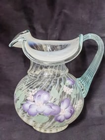 Vintage Fenton French Opalescent Spiral Pitcher