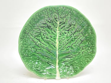 Large Vintage Majolica Porcelain Cabbage Bowl