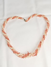 Vintage Pink Coral Beads Necklace