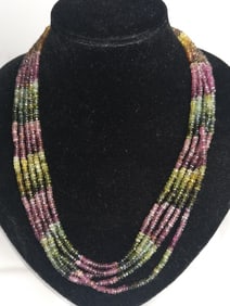 Vintage Chinese Tourmaline Bead Necklace
