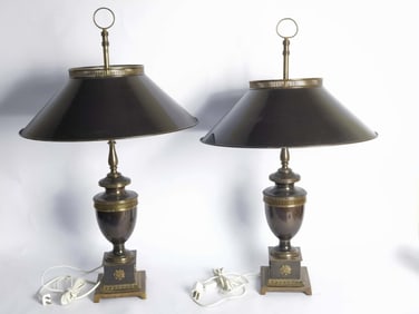 Pr. of Mid-20th C. Art Nouveau Stiffel Brass Table