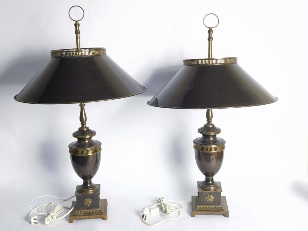 Pr. of Mid-20th C. Art Nouveau Stiffel Brass Table (1 of 5)