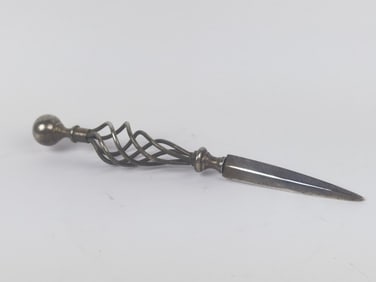 Vintage British Silver Plated Spiral Letter Opener