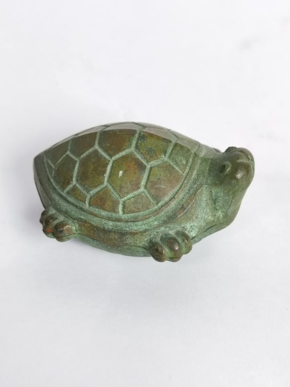 Bronze Turtle Shaped Seal Ink Box (1 of 4)