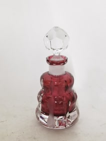 Vintage W. Germany Ruby Red Glass Perfume Bottle