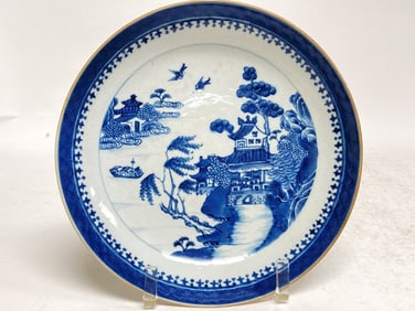 18th C. Chinese Export Porcelain B&W Plate