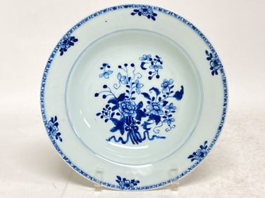 18-19th C. Chinese Export Porcelain B&W Plate