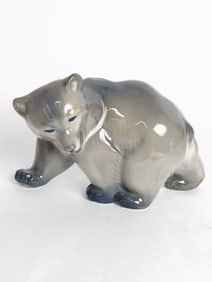 Royal Copenhagen Porcelain Gray Bear Figurine
