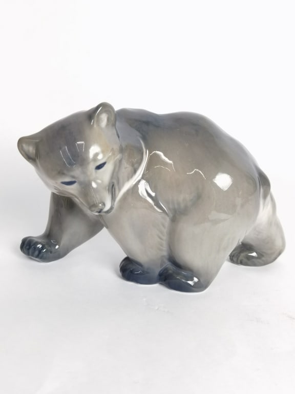 Royal Copenhagen Porcelain Gray Bear Figurine (1 of 4)