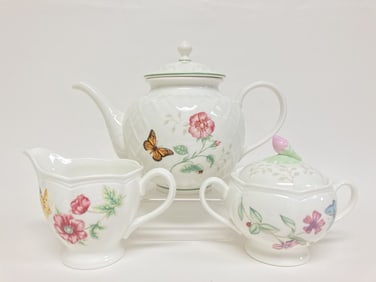 Lenox Porcelain Butterfly Meadow Tea Set