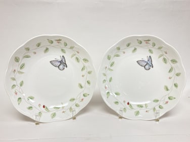 Pr. of Lenox Porcelain Butterfly Meadow Pasta Bowl