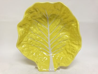 Vintage Secla Portugal Porcelain Yellow Cabbage Bo
