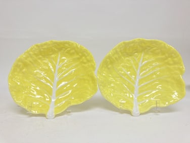 Pr. of Vintage Secla Portugal Porcelain Yellow Cab