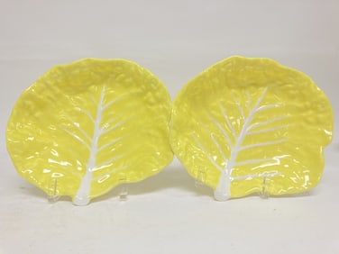 Pr. of Vintage Secla Portugal Porcelain Yellow Cab