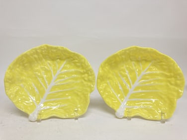 Pr. of Vintage Secla Portugal Porcelain Yellow Cab