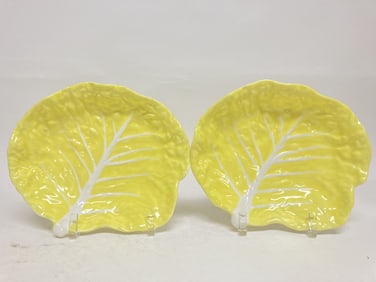 Pr. of Vintage Secla Portugal Porcelain Yellow Cab