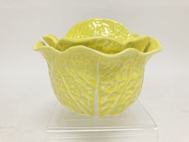 Vintage Secla Portugal Porcelain Yellow Cabbage Bo